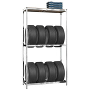 VidaXL Bandenrekken 2-laags 3 st 110x40x180 cm staal zilverkleurig - afbeelding 3