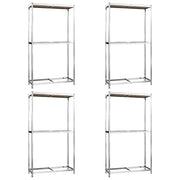 VidaXL Bandenrekken 2-laags 4 st 110x40x180 cm staal zilverkleurig - afbeelding 2