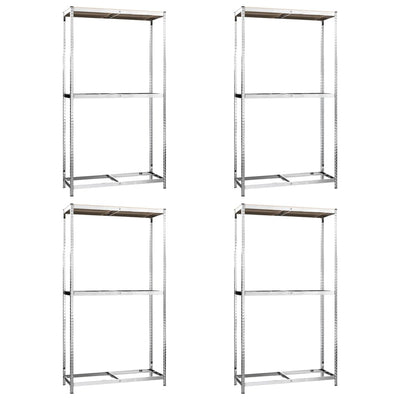 VidaXL Bandenrekken 2-laags 4 st 110x40x180 cm staal zilverkleurig