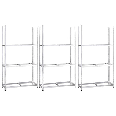 VidaXL Bandenrekken 3-laags 3 st 110x40x200 cm staal zilverkleurig