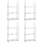 VidaXL Bandenrekken 3-laags 4 st 110x40x200 cm staal zilverkleurig - afbeelding 2