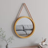 Vidaxl wandspiegel met band ø 55 cm goudkleurig
