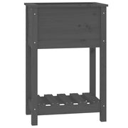 Vidaxl plantenbak met schap 54x34,5x81 cm massief grenenhout grijs - afbeelding 2