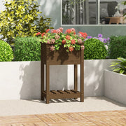 Vidaxl plantenbak met schap 54x34,5x81 cm grenenhout honingbruin - afbeelding 1