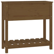 Vidaxl plantenbak met schap 82,5x34,5x81 cm grenenhout honingbruin - afbeelding 2