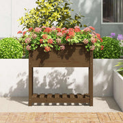 Vidaxl plantenbak met schap 82,5x34,5x81 cm grenenhout honingbruin - afbeelding 3