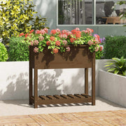 Vidaxl plantenbak met schap 82,5x34,5x81 cm grenenhout honingbruin - afbeelding 1