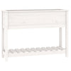 Vidaxl plantenbak met schap 111,5x34,5x81 cm massief grenenhout wit