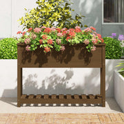 Vidaxl plantenbak met schap 111,5x34,5x81 cm grenenhout honingbruin - afbeelding 3