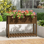 Vidaxl plantenbak met schap 111,5x34,5x81 cm grenenhout honingbruin - afbeelding 1