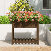 Vidaxl plantenbak met schap 82,5x54x81 cm grenenhout honingbruin - afbeelding 3
