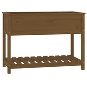 Vidaxl plantenbak met schap 111,5x54x81 cm grenenhout honingbruin - afbeelding 2