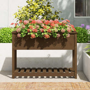 Vidaxl plantenbak met schap 111,5x54x81 cm grenenhout honingbruin - afbeelding 3