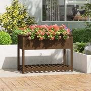 Vidaxl plantenbak met schap 111,5x54x81 cm grenenhout honingbruin - afbeelding 1
