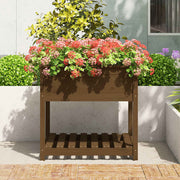 Vidaxl plantenbak met schap 82,5x82,5x81 cm grenenhout honingbruin - afbeelding 3