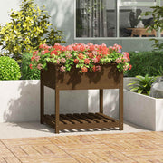 Vidaxl plantenbak met schap 82,5x82,5x81 cm grenenhout honingbruin - afbeelding 1