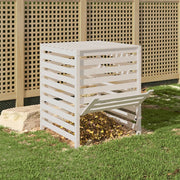 Vidaxl compostbak 82,5x82,5x99,5 cm massief grenenhout wit - afbeelding 3