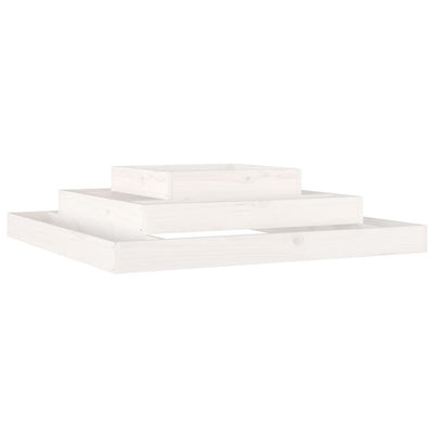 Vidaxl plantenbak 110x110x27 cm massief grenenhout wit