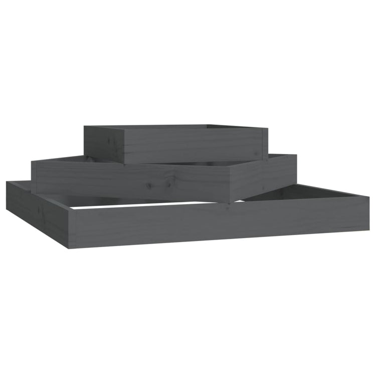 Vidaxl plantenbak 83x83x27 cm massief grenenhout grijs