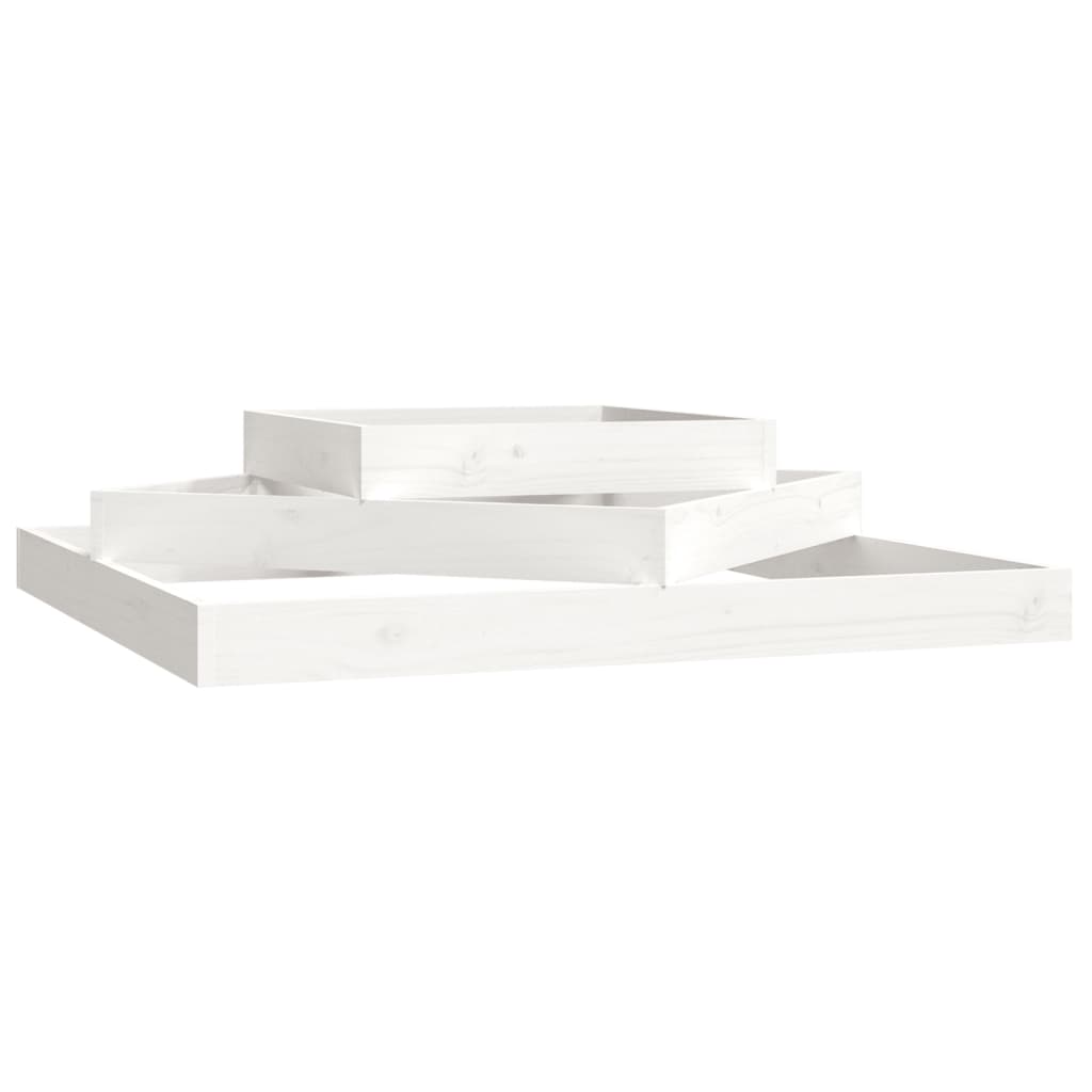Vidaxl plantenbak 112x112x27 cm massief grenenhout wit