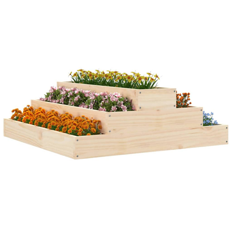 Vidaxl plantenbak 80x80x27 cm massief grenenhout