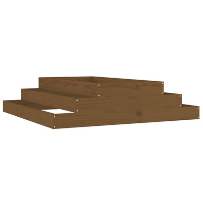 Vidaxl plantenbak 110x110x27 cm massief grenenhout honingbruin