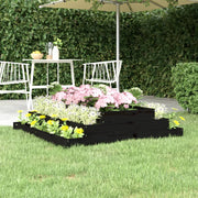 Vidaxl plantenbak 110x110x27 cm massief grenenhout zwart - afbeelding 1