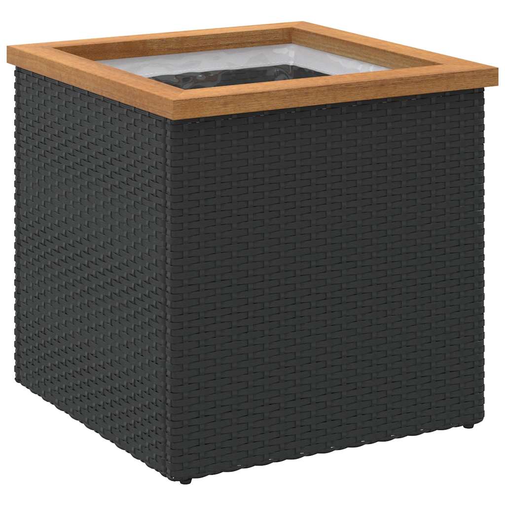 Vidaxl plantenbak 40x40x40 cm poly rattan zwart