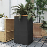 Vidaxl plantenbak 40x40x80 cm poly rattan zwart - afbeelding 1