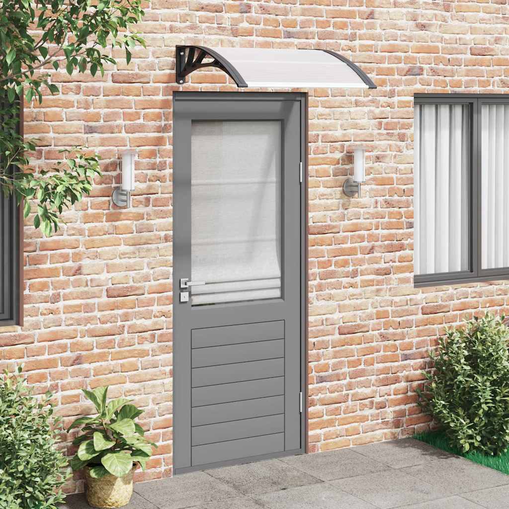 Vidaxl deurluifel 80x75 cm polycarbonaat zwart en transparant