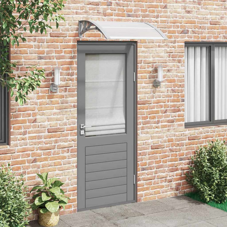 Vidaxl deurluifel grijs en transparant 80x75 cm polycarbonaat