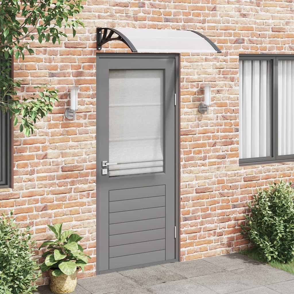 Vidaxl deurluifel 100x75 cm polycarbonaat zwart en transparant