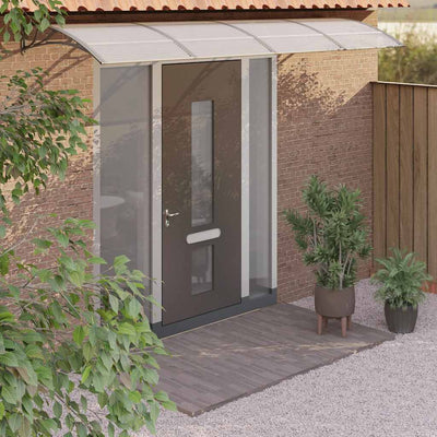 Vidaxl deurluifel 400x75 cm polycarbonaat grijs en transparant