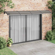 Vidaxl deurluifel 400x75 cm polycarbonaat zwart - afbeelding 1