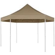 Vidaxl partytent inklapbaar zeshoekig 3,6x3,1 m taupe 220 g m² - afbeelding 2