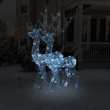 Vidaxl kerstversieringen rendier 2 st 128 cm acryl koudwit - afbeelding 1