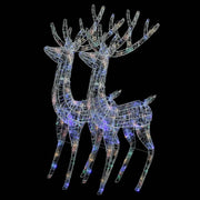 VidaXL Kerstdecoratie rendier XXL 2 st 250 LED meerkleurig 180cm acryl - afbeelding 2