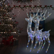 VidaXL Kerstdecoratie rendier XXL 2 st 250 LED meerkleurig 180cm acryl - afbeelding 1