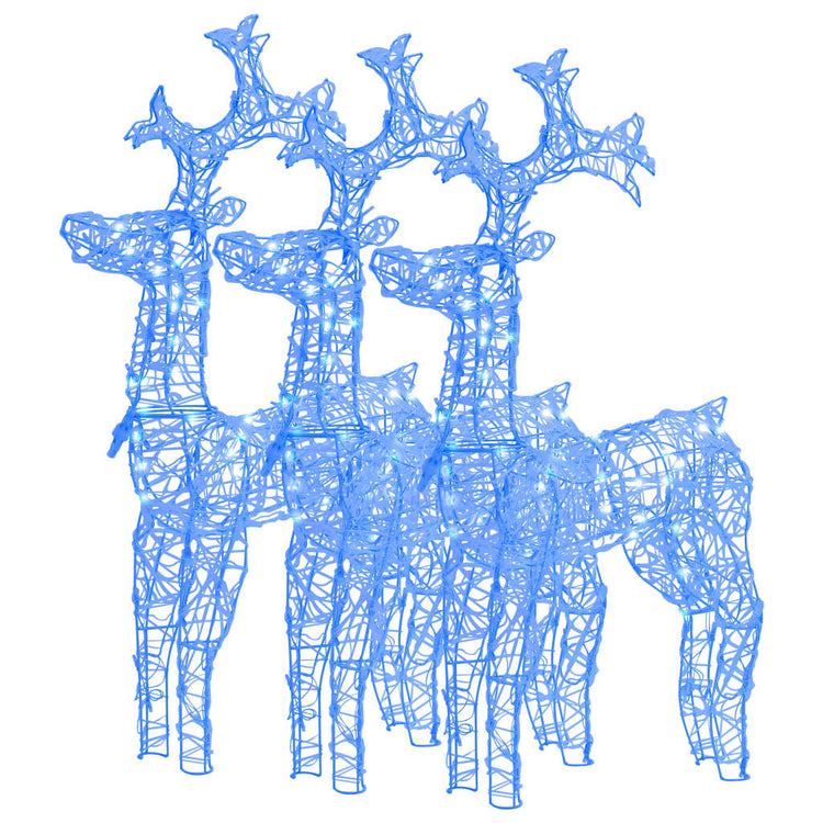 VidaXL Kerstversiering rendier 3 st 60x16x100 cm acryl
