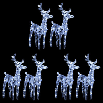 VidaXL Kerstrendieren 6 st 240 LED's acryl koudwit