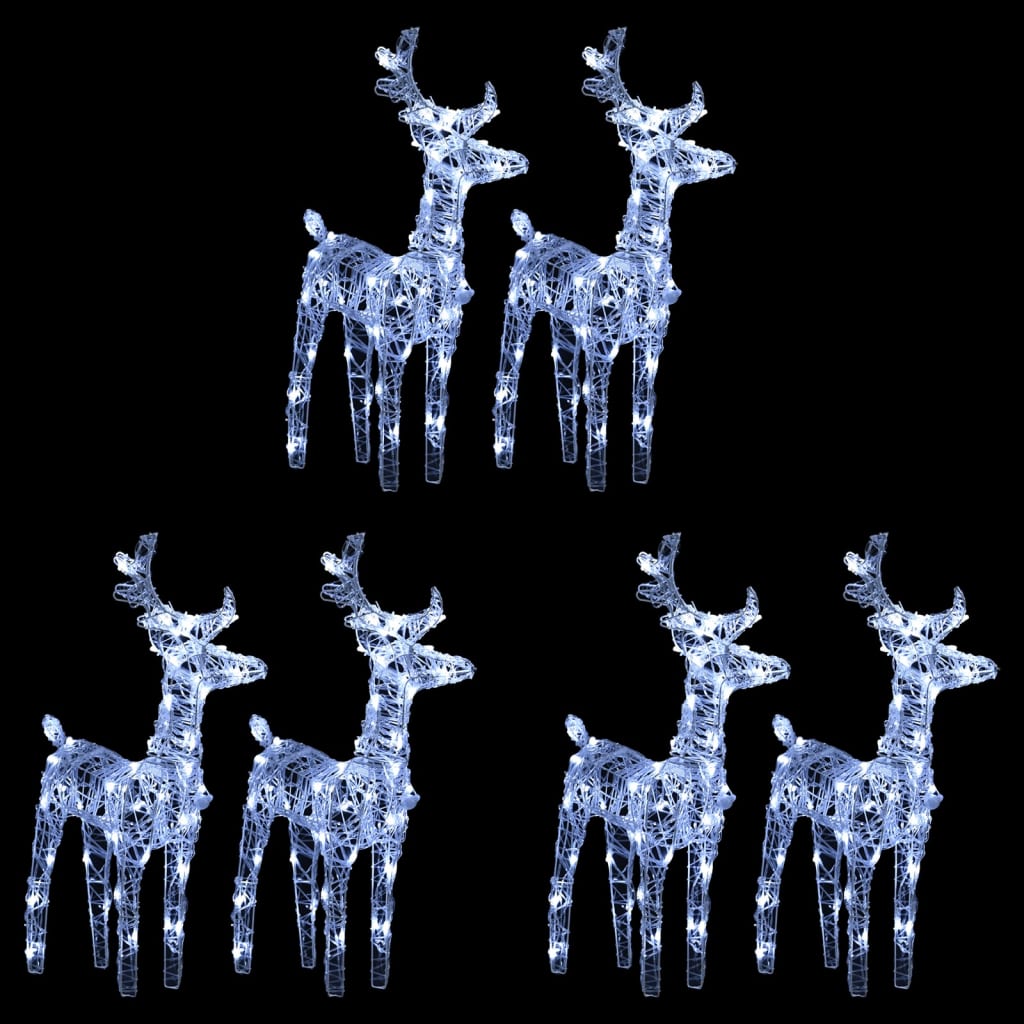 Vidaxl kerstrendieren 6 st 240 led's acryl koudwit