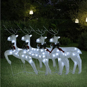 Vidaxl kerstrendieren 4 st 80 led's wit - afbeelding 1