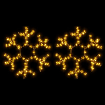 Vidaxl kerstfiguur sneeuwvlok met led's 2 st 38x37 cm warmwit