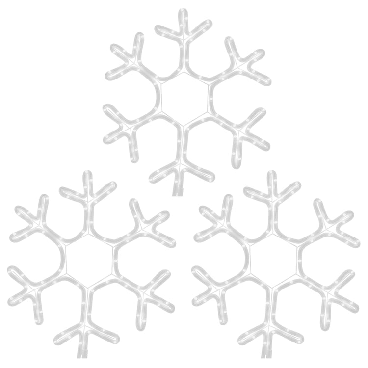 Vidaxl kerstfiguur sneeuwvlok met led's 3 st 38x37 cm warmwit