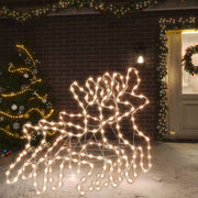 VidaXL Kerstfiguur rendier met LED's 3 st 57x55x4,5 cm warmwit - afbeelding 1