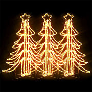 VidaXL Kerstfiguur boom 3 st inklapbaar met LED's 87x87x93 cm warmwit - afbeelding 2