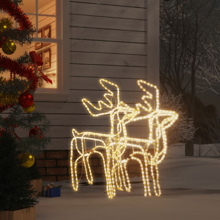 VidaXL Kerstfiguur rendier 2 st 76x42x87 cm warmwit