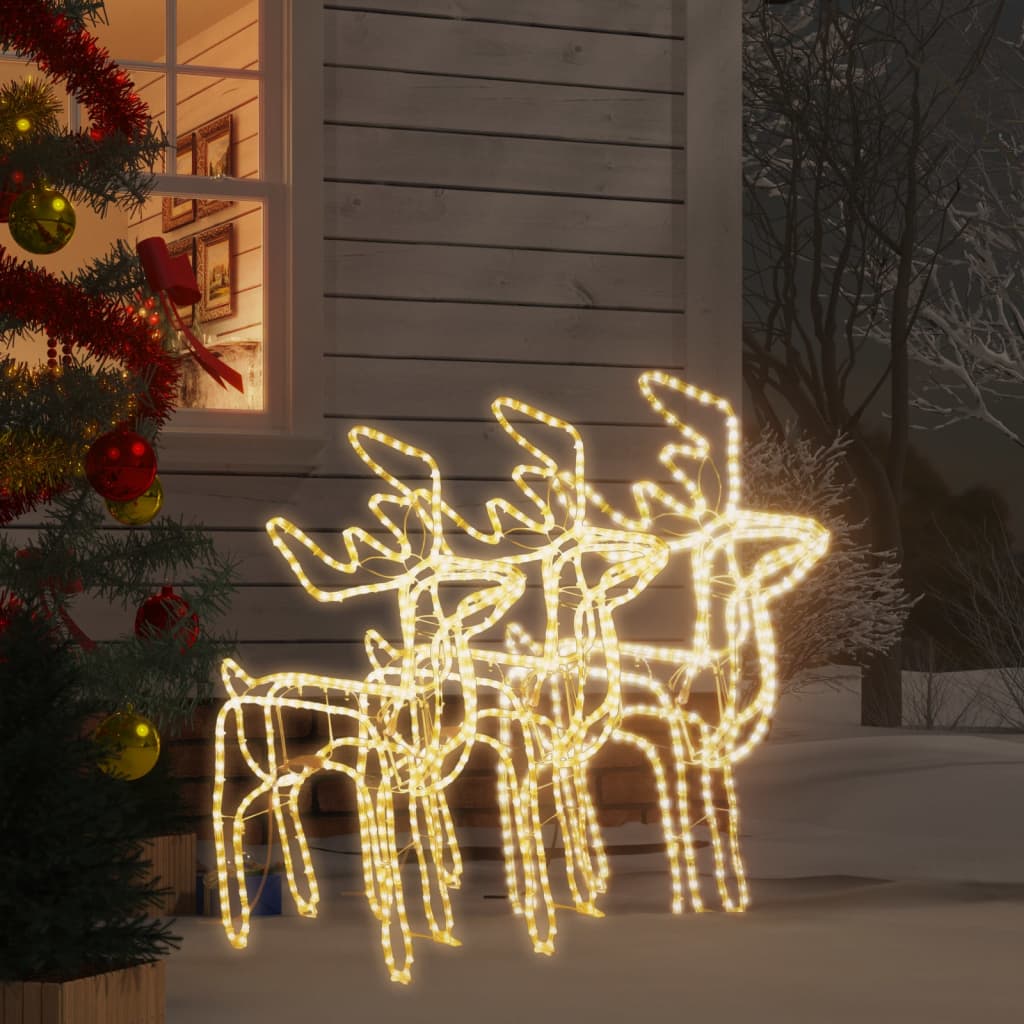 VidaXL Kerstfiguur rendier 3 st 76x42x87 cm warmwit