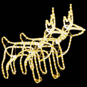 VidaXL Kerstfiguur rendier 2 st 60x30x60 cm warmwit - afbeelding 2