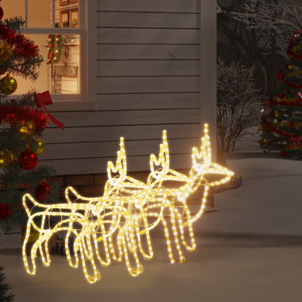 VidaXL Kerstfiguur rendier 3 st 60x30x60 cm warmwit